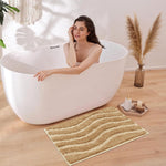Bath Mat Classic Waves Microfiber 2200 GSM (40x60 cm, Gold)