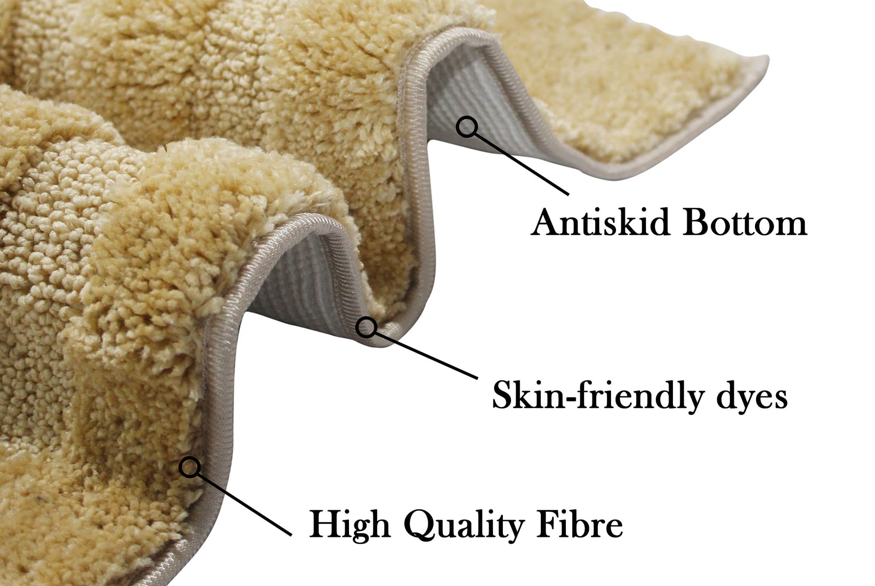 Bathmat 2500 GSM Microfiber Pack of 2 (Beige, 40cm x 60cm)