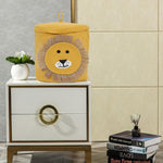 Cotton Lion Basket for Storage  (12"X12" , Yellow)