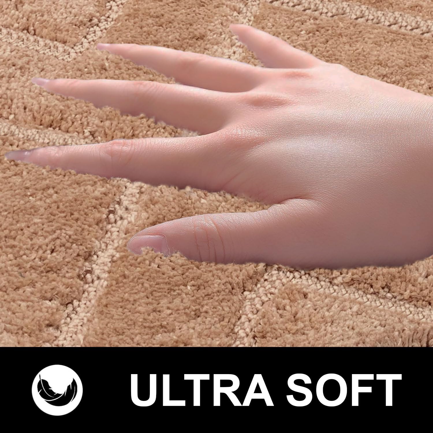 Bath Mat Classic Diamond Microfiber 2200 GSM (40x60 cm, Taupe)