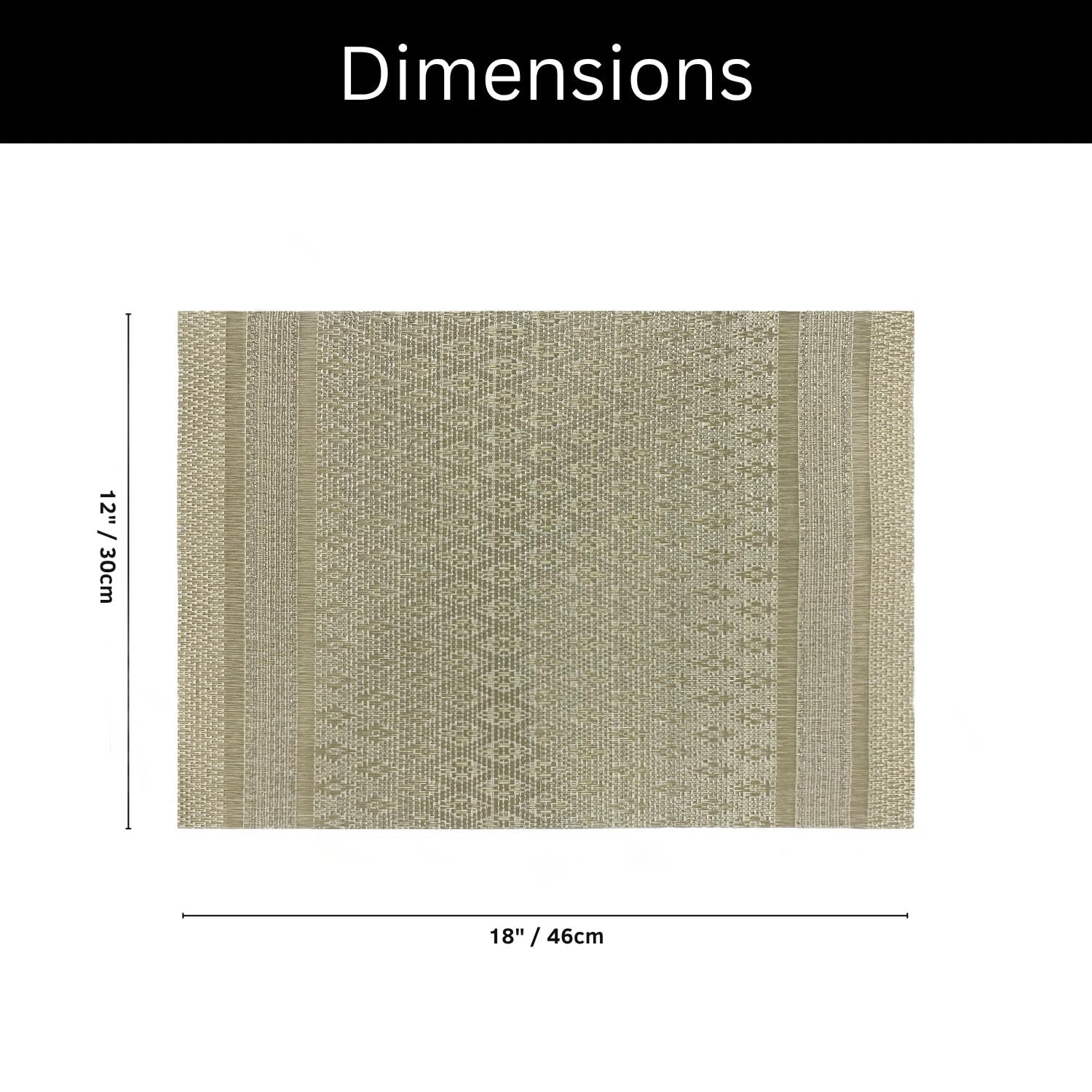 Dining Table Placemat Set of 2 (30x45 CM Gold )