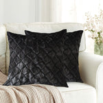 Cushion Cover Double Side Rabbit Fur Pack of 2 (16 x 16 inch ,Anthra)