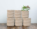 Jute Planter Pots Basket Set of 3 (Netural Color, 6"x6")