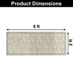 Polyester Floral Mist Runner for Bedroom (2x5 Feet, Multicolor)