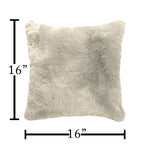 Cushion Cover One Side Rabbit Fur Pack of 2 (16 x 16 inch,Beige)