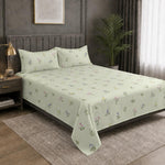 Double Bedsheet with 2 Pillow Covers Premium 240 TC 100% Cotton Feel King Size ( Grey 108x108 inch )