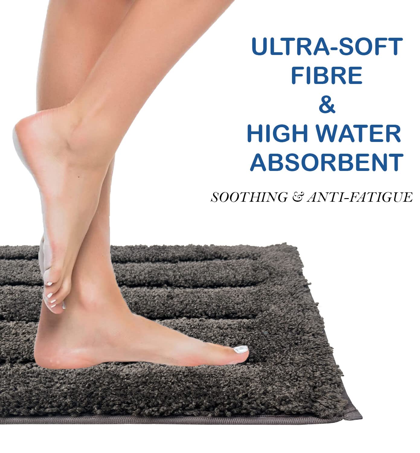 Bathmat 2500 GSM Microfiber Pack of 2 (40cm x 60cm, Arabic Coffee)