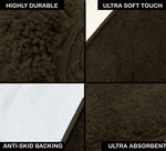 Newman Microfiber Shaggy Carpet for Living Room - 3x5 Ft, Arabic Coffee