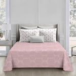 Double Bedsheet with 2 Pillow Covers Premium 240 TC 100% Cotton Feel ( King Size Rose 108x108 inch )