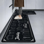Kitchen Mat Combo Jasty Fresh Bread Design (116x36 & 58x36 cm Grey)