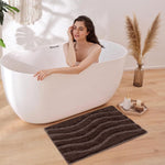 Bath Mat Classic Waves Microfiber 2200 GSM (40x60 cm, Chocolate)