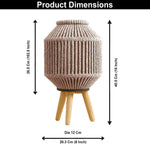 Bamboo Woven Lantern With Stand ( 40x20x20 cm ) Taupe