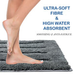 Bathmat 2500 GSM Microfiber Anti Skid (Grey, 45cm x 75cm)
