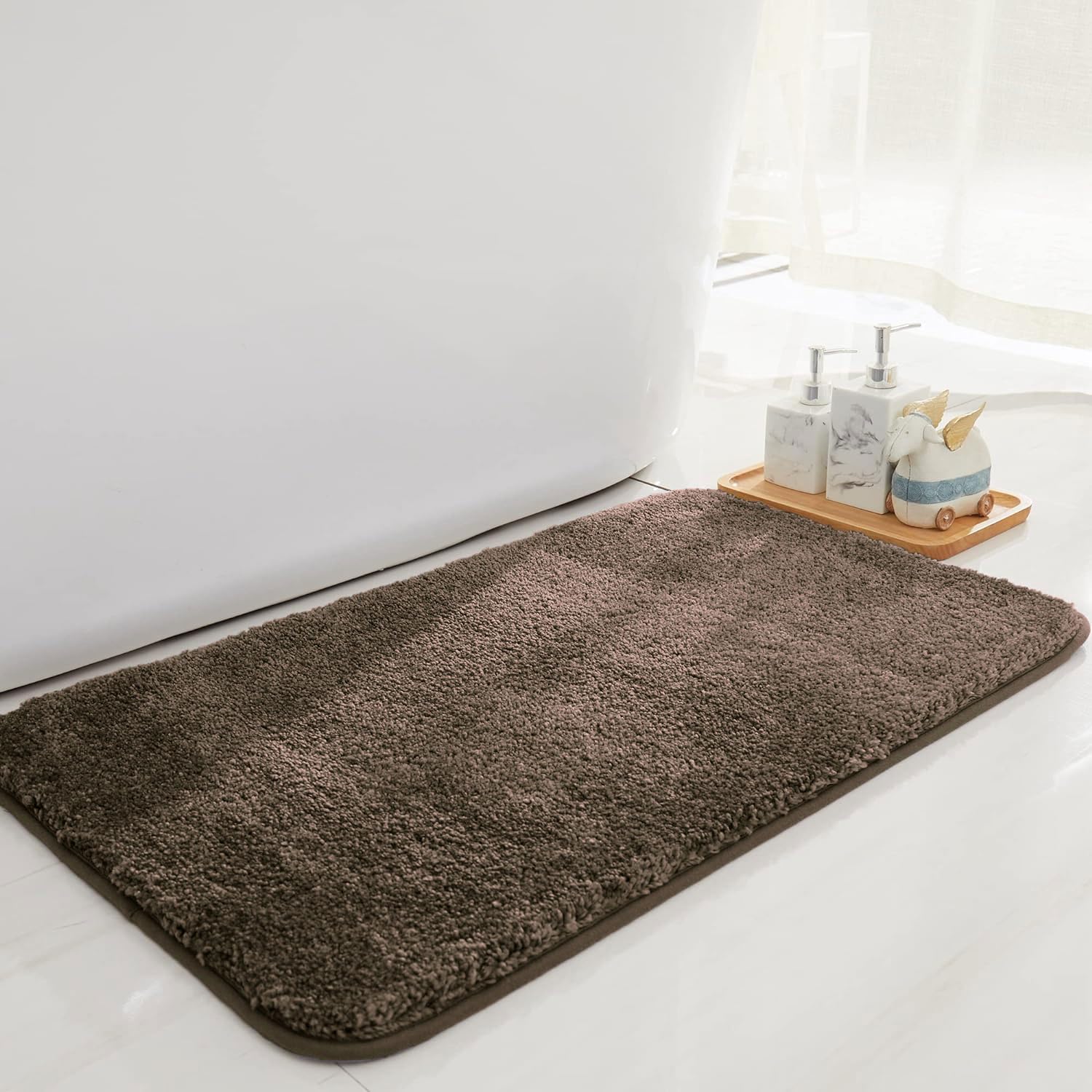 Newman Microfiber Bath Mat 2500 GSM (45x75 cm, Chocolate)