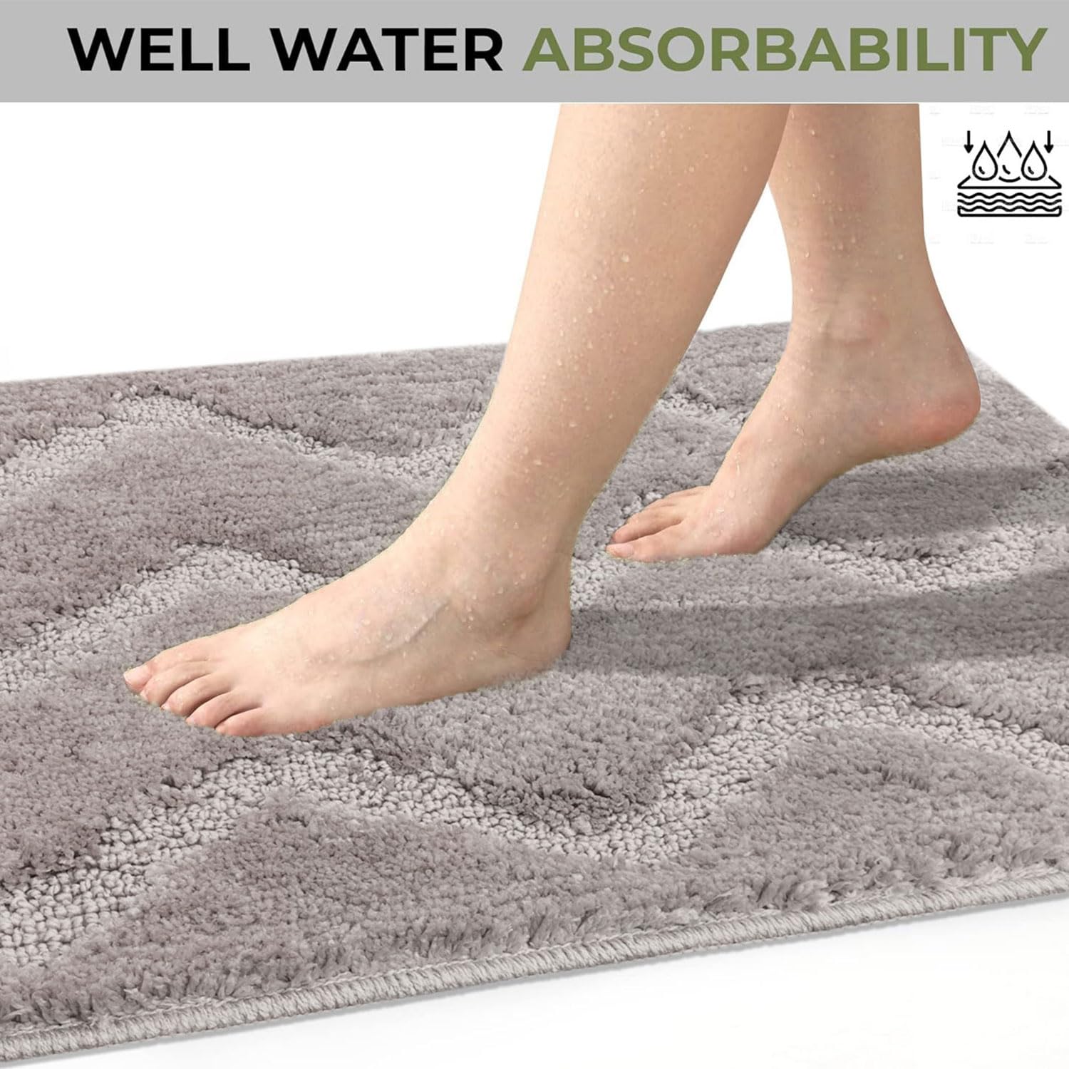 Scotland Waves Bathmat Pack Of 2 (38x58 cm , Grey)