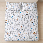 Double Bedsheet with 2 Pillow Covers 220 TC 100% Cotton Feel ( King Size Blue&White 90x100inch )