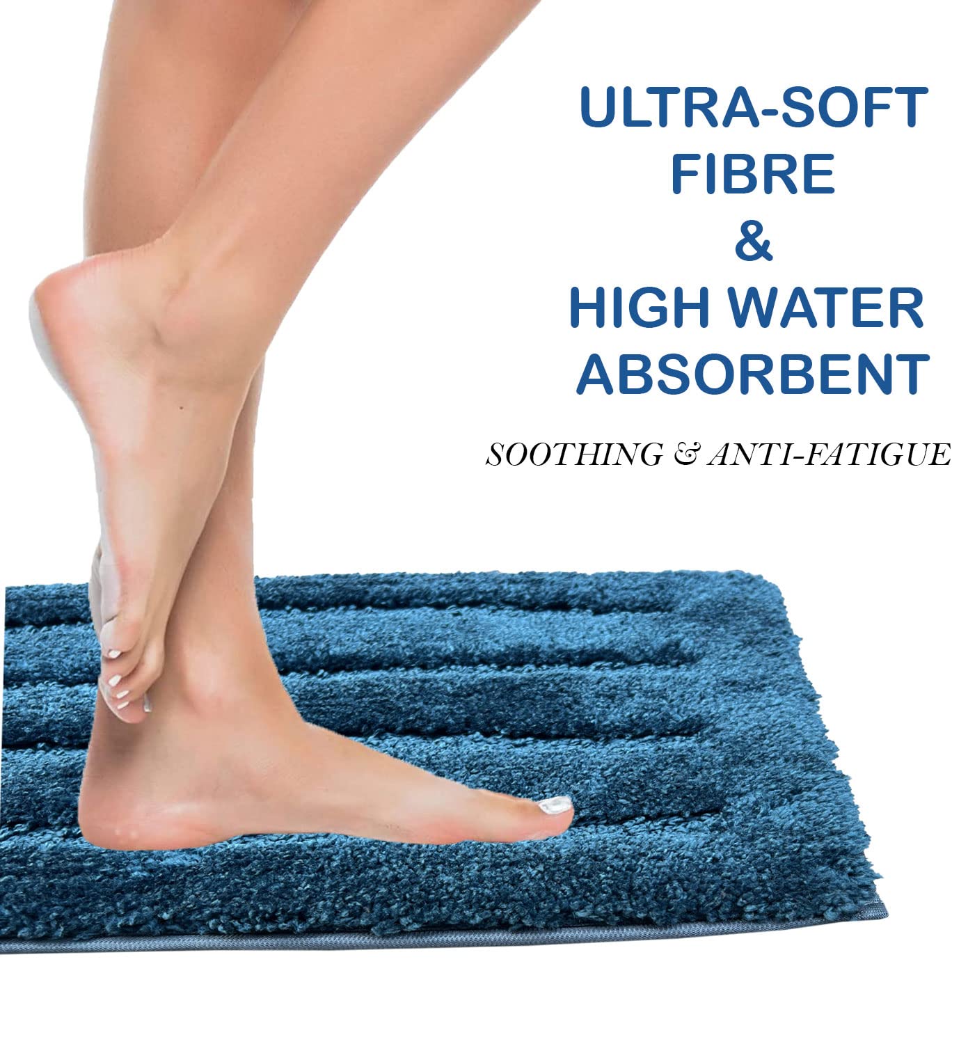 Bathmat 2500 GSM Microfiber Pack of 2 (40cm x 60cm, Teal)