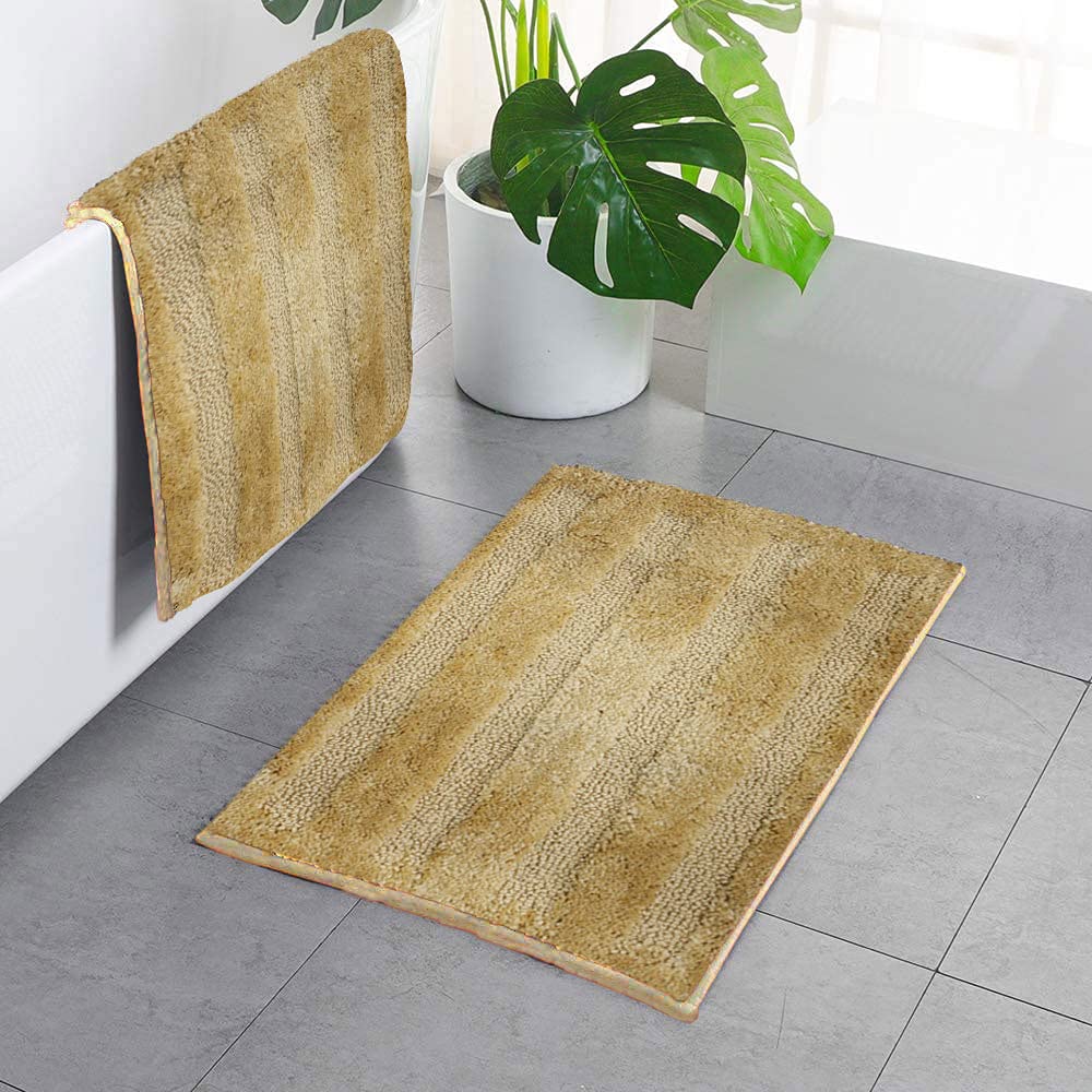 Bathmat 2500 GSM Microfiber Pack of 2 (Beige, 40cm x 60cm)