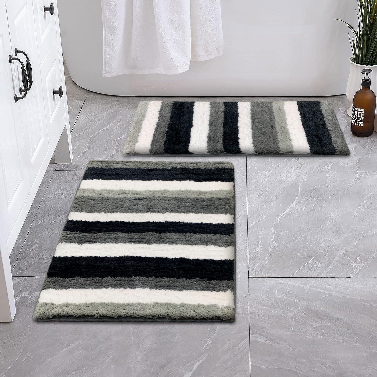 Italia Combo Bath Mat  (40x60 cm, Aqua) Pack of 2