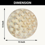 LUXE HOME INTERNATIONAL PVC Vinyl Metallic Table Round Placemats for Dining Table Gold, Heat Resistant & Waterproof | Easy to Clean Decorative Dining Mats - (Set of 4) ST078TJ-3MJ