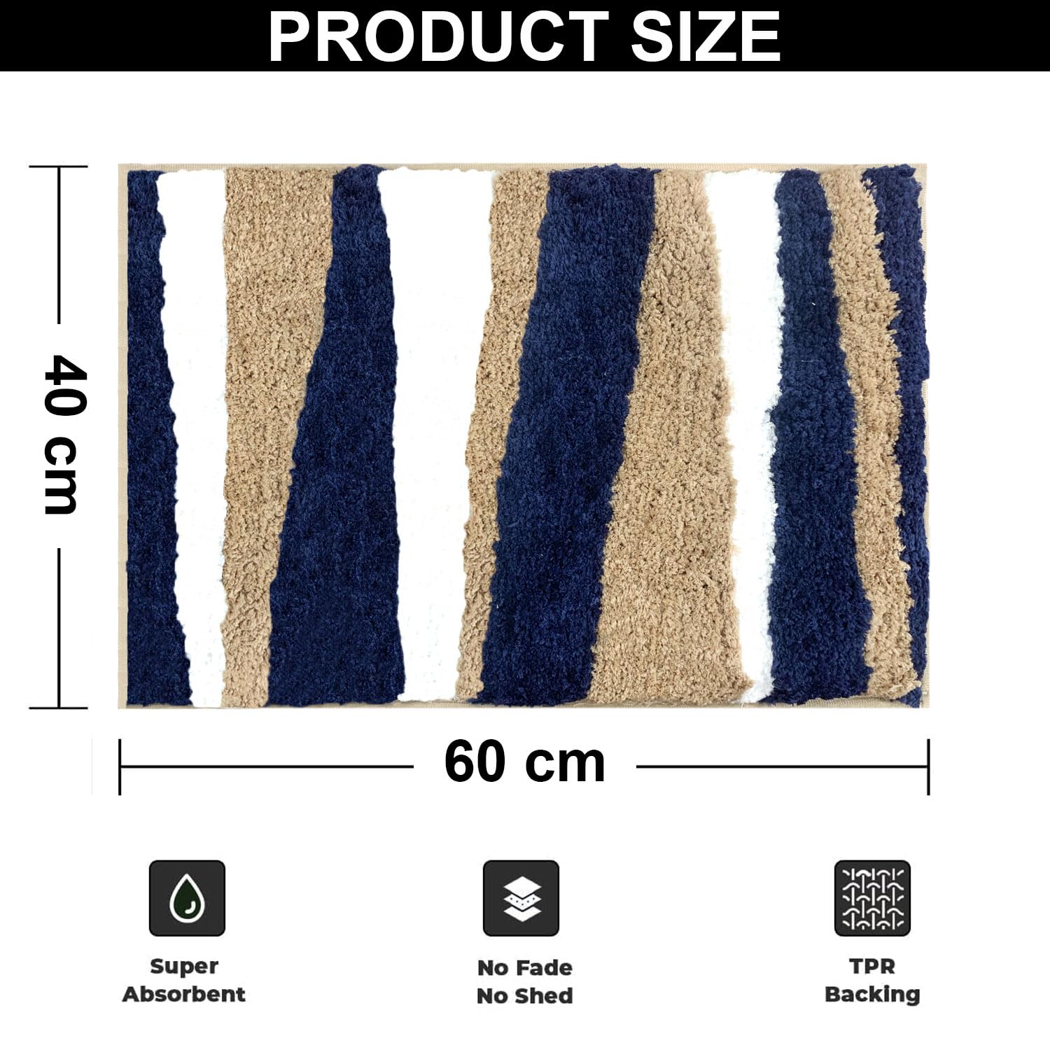 Canada Bath Mat Stripe (40x60 cm, Blue)