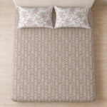 King Size Double Bedsheet with 2 Pillow Covers Premium Chevron Printed Taupe 108x108inch