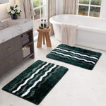 Belgium Bath Mat Super Soft Microfiber 2200 GSM Pack of 2 (38x58 cm ,Green)