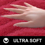 Bath Mat Classic Waves Microfiber 2200 GSM (40x60 cm,Maroon)