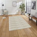 Rabbit Tail Fur Carpet (3x5 Feet, Cream)