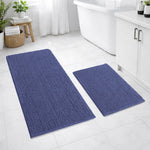 Chenille Microfiber Bath Mats Pack of 2 (45x75cm 60x120cm Navy)