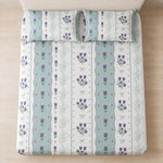 King Size Double Bedsheet with 2 Pillow Covers  Premium Mint Tulip Stripe Printed  90x100 inch
