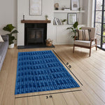 Rabbit Tail Fur Carpet (3x5 Feet, Blue)