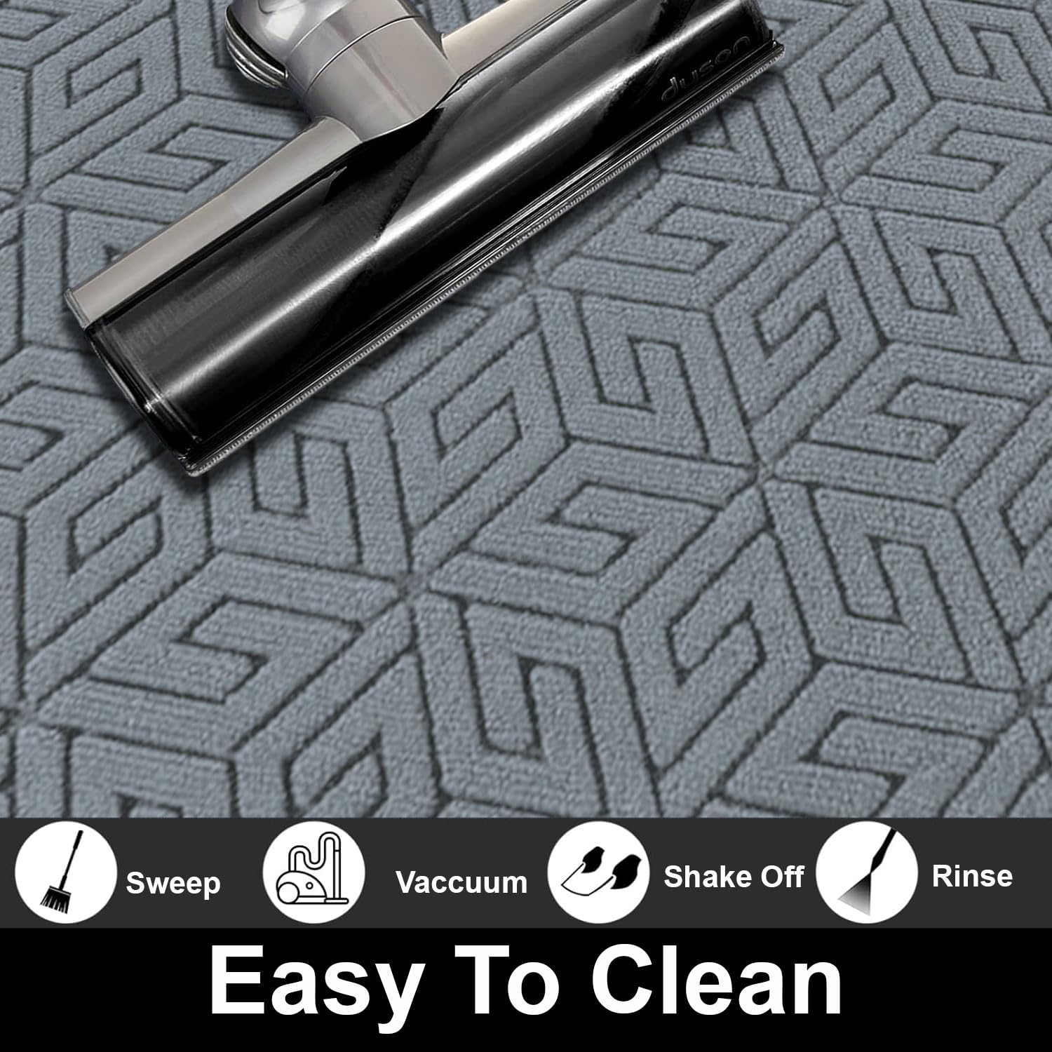 Rubber Coir Door Mat Anti Slip (Silver, 45cm x 75cm)