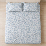 Double Bedsheet with 2 Pillow Covers 220 TC 100% Cotton Feel King Size( Blue , 90x100inch )