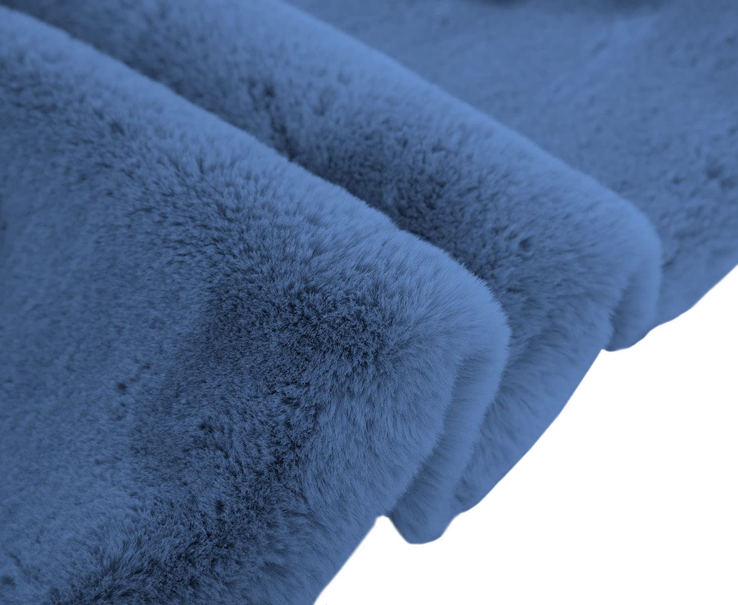 Rabbit Fur Soild Carpet (Blue, 3x5 Feet)