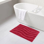 Bath Mat Classic Waves Microfiber 2200 GSM (40x60 cm,Maroon)