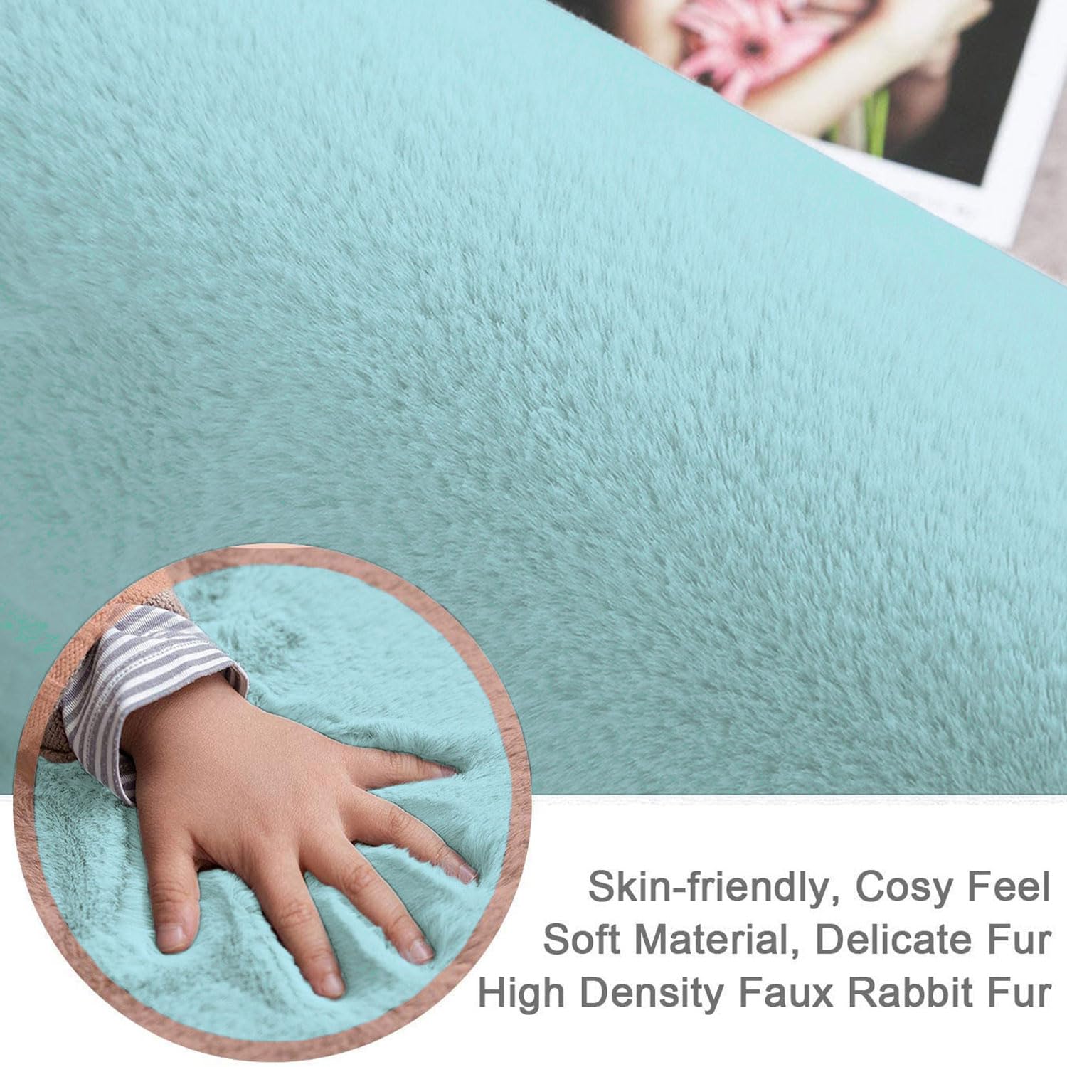 Rabbit Fur Super Soft Bath Mat (Turquish, 60x90 cm)
