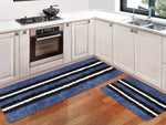 Bath Runner Microfiber 1600 GSM Pack of 2(58X140, 38x58, Blue)