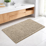 Shaggy Chenille Bath Mat Extra Soft  (45x75 cm Beige)