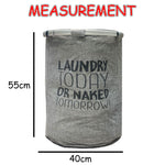 Laundry Basket Large Capacity 60 Liters ( 40L x 40W x 55H cm, Gray)