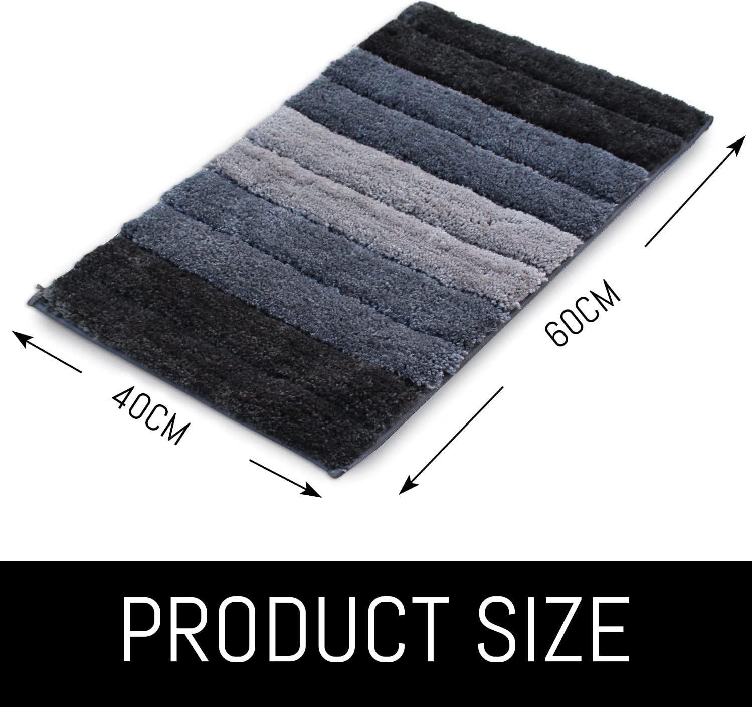 Luxury Bath Mat for Bathroom (40X60 Cm ,Shadow)