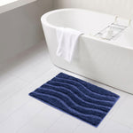 Bath Mat Classic Waves Microfiber 2200 GSM (40x60 cm, Blue)