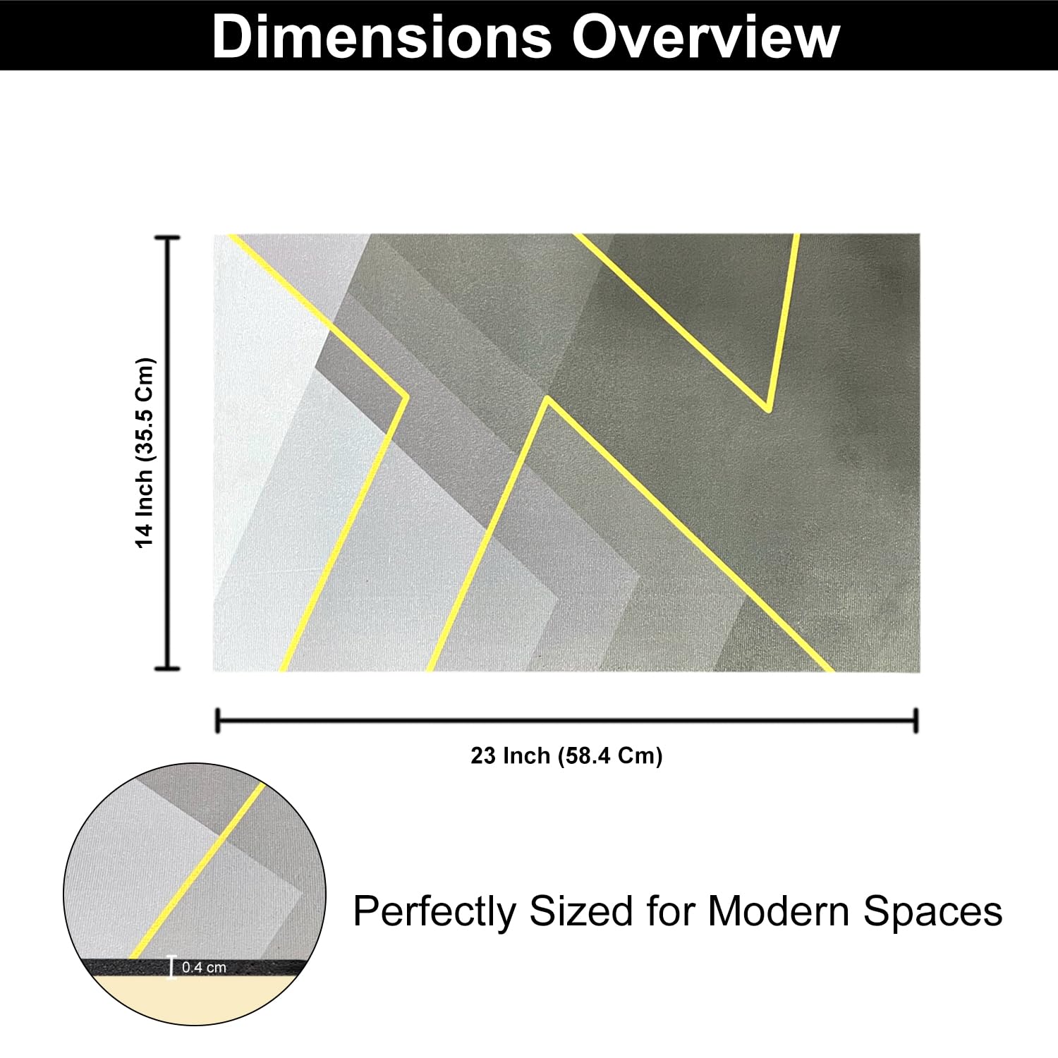 Rubber Doormat Anti Slip (Abstract Design ,35x58 cm)
