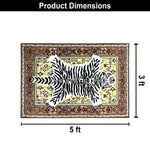 Polyester Printed Handmade Carpet Vintage (3X5 Feet Multicolour)