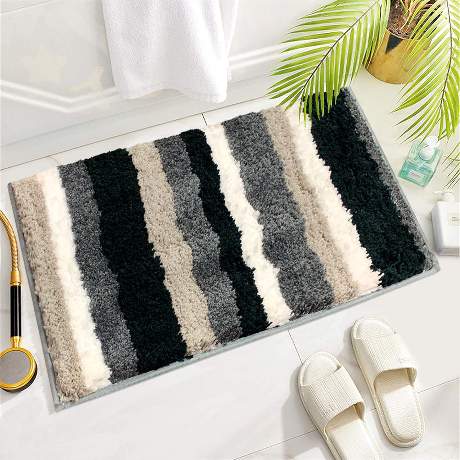 Italia Combo Bath Mat  (40x60 cm, Aqua) Pack of 2