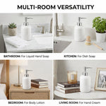 Diamond Cut Pattern Glass Soap Dispenser For Bathroom And Kitchen Sink ( 19.5x8 cm White )