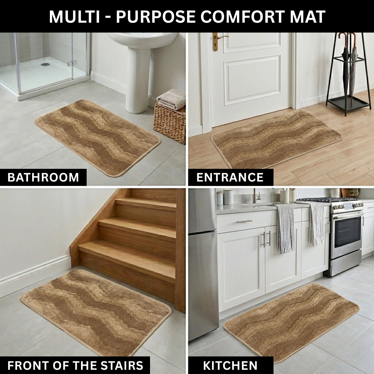 Moscow ZigZag Wave Microfiber Bath  (38x58cm Brown)