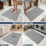 PVC Shower Mat for Bathroom Floor (40x70 cm, Grey)