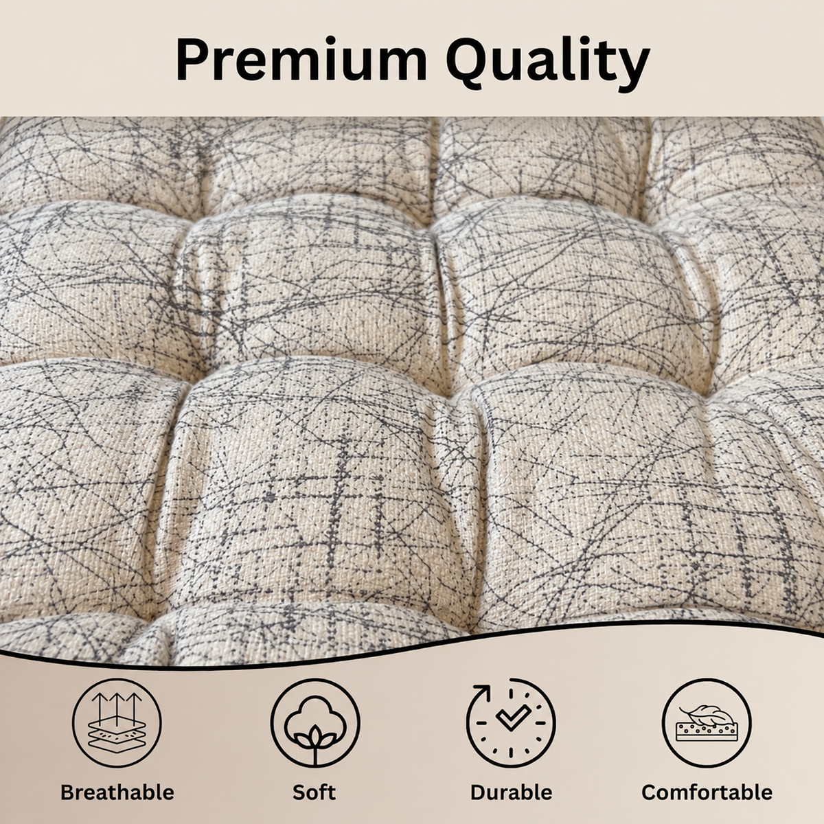 Polyester Chair Cushion Pad, Soft, Comfortable Back Support, Relaxing Backrest Pillow Cushions with Ties for Home, Office, Livingroom - (18x18 Inch, White) Pack of 6
