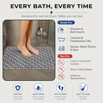 Rubber Shower Mat Ibija Pattern ( 40x70 Cm Grey )